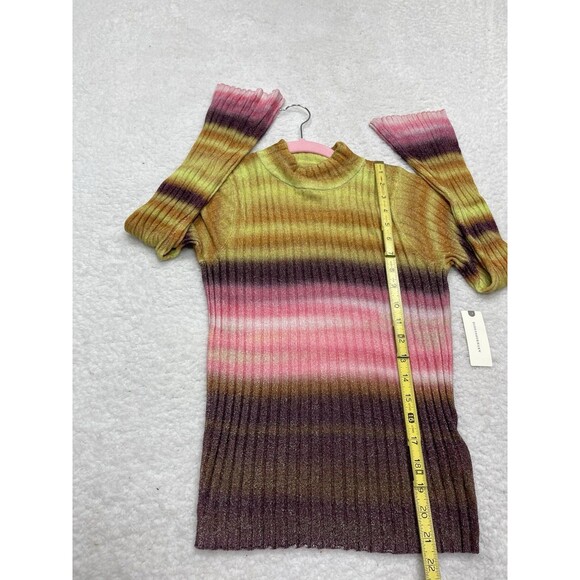Anthropologie Pilcro Sweater Velvet Turtleneck  Pink Preppy Retro Size XS NWT - Picture 3 of 11
